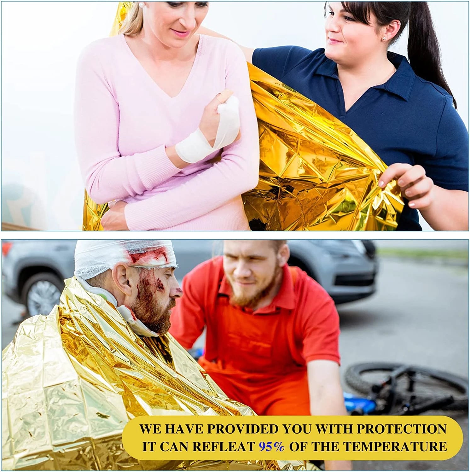 Outdoor Emergency Gold-Silver Survival Blanket – Waterproof Thermal Rescue Blanket 130x210cm